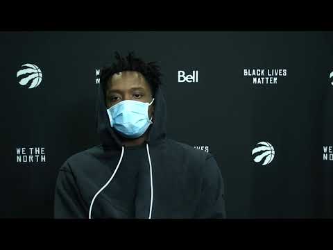 Raptors OG Anunoby postgame after Raptors win over Hornets Jan 16, 2021