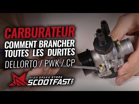 Where to connect the hoses on his motorcycle carburetor or 50 scooter?