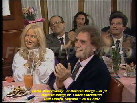 Caffè Paszkowsky.  Narciso Parigi canta:  Cuore fiorentino - Tele centro Toscana 1987