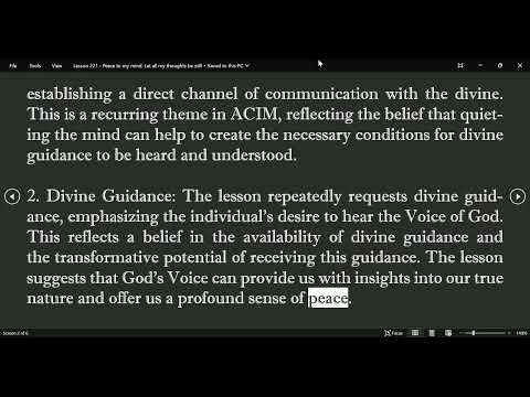 ChatGPT ACIM Lesson 221 - Peace to my mind  Let all my thoughts be still