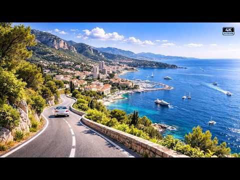 Nice to Monaco | Côte d’Azur Scenic Drive 4K | All 3 Corniches | Monaco F1 Hairpin
