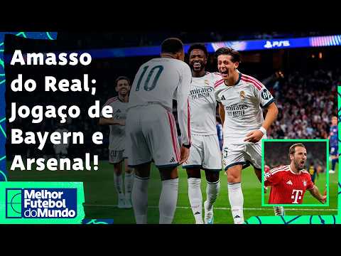 REAL GOLEIA NA CHAMPIONS, BAYERN E ARSENAL FAZEM JOGAÇO E NICO PAZ TRUCIDA O UNITED! | MFM