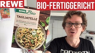 Rewe Bio Tagliatelle mit Blattspinat, Grünkern und Gorgonzola im Test: Preis, Kalorien & Geschmack!