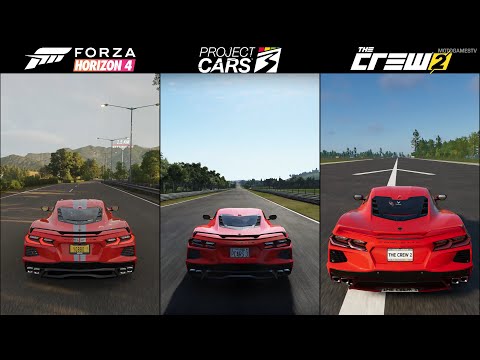 Chevrolet Corvette C8 in 3 Racing Games Comparison - Forza Horizon 4 vs Project CARS 3 vs The Crew 2