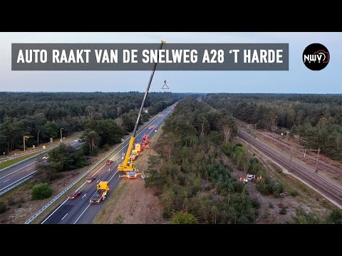 Auto komt na 55 meter tot stilstand snelweg A28 bij 't Harde