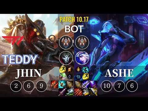 T1 Teddy Jhin vs Ashe Bot - KR Patch 10.17