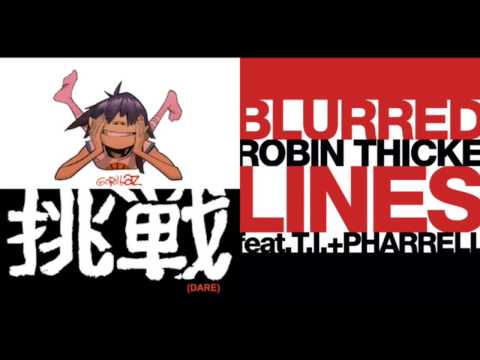Gorillaz vs Robin Thicke/T.I./Pharrell Williams - Dared Lines (Mashup)