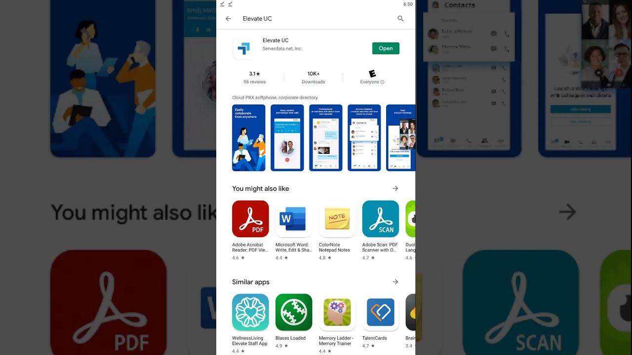 Elevate UC Mobile Application General Tour