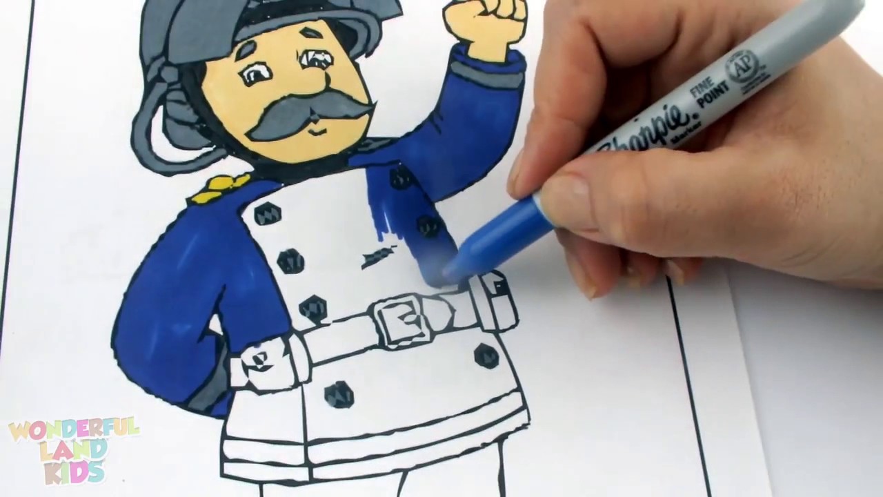 Coloring Pages for Kids Fireman sam    Coloring pages Educational tutorial videos for children