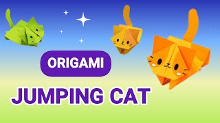 Origami Paper Cat That Jumps! 🐈 | Easy Origami Tutorial | No Glue, No Scissors