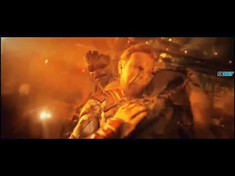 Groot vs Adam Warlock fight scene.