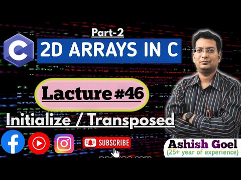 C_46 | 2-D Arrays in C | Part-2 | #array #2darray #coding #cprogramming #coding #example