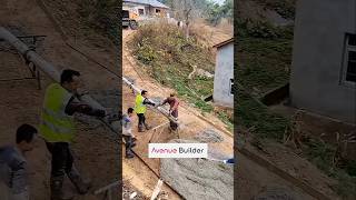 Rural pavement repair cement road site construction process | #road #construction #shorts