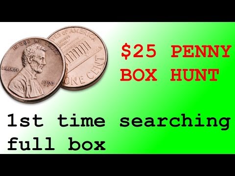 Coin roll hunting $25 box of pennies my first penny box hunt