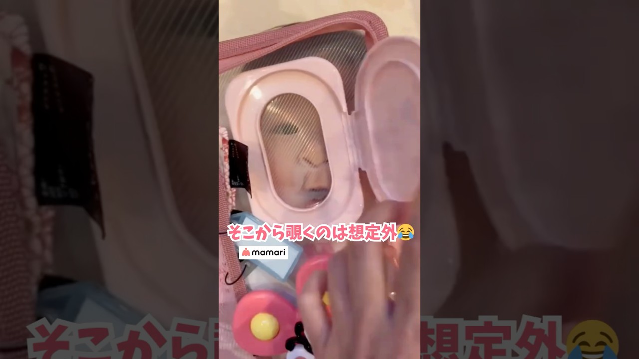 手作りのビジーバッグ渡したら小窓からこんにちわ🤭#赤ちゃん #生後7ヶ月 #知育玩具