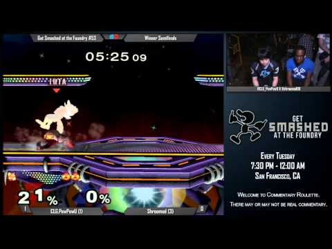 Get Smashed at the Foundry #52 - Winner Semis: CLG.PewPewU (Fox) vs Shroomed (Sheik)
