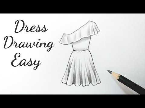 How to draw a beautiful girl dress drawing design easy ...