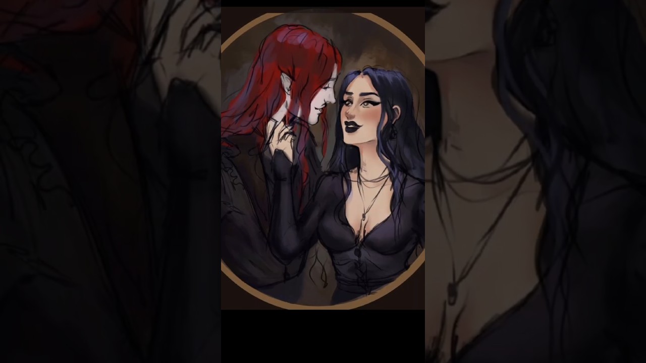 From Sketch to Final Render ✦ Dark Fantasy Couple Art Process #art #sketchvsfinal