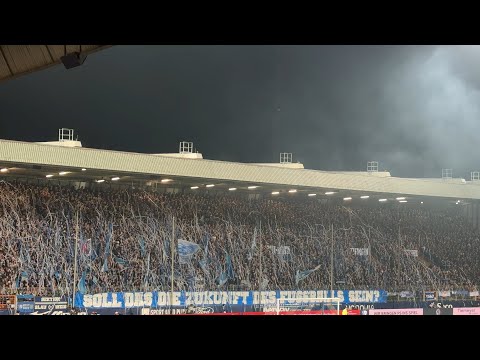 [1-2] VfL Bochum - Dynamo Dresden, 21.11.2025, Protest gegen die IMK, Torjubel +Support der Ostkurve