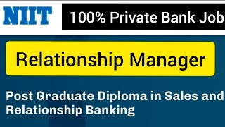 100% Private Bank Jobs | NIIT PGDSRB | Post Graduate Diploma in Sales and Relationship Banking