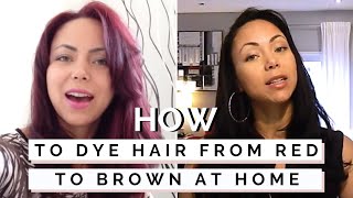 HOW TO DYE HAIR FROM RED TO BROWN AT HOME | ION Color Brilliance Review