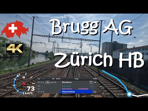 CAB RIDE 4K "PRO" 🇨🇭 S12 Brugg AG - Zürich HB HauptBahnhof - CH Suisse / Schweiz / Switzerland 🛤