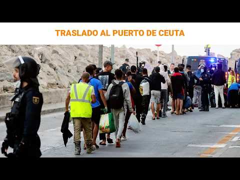🔴 DIRECTO | Comienza el traslado de los migrates al campamento del puerto de Ceuta | RTVE Noticias