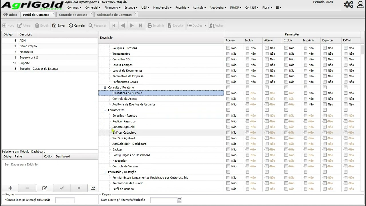 AgriGold ERP - 04 - Perfil de Usuário