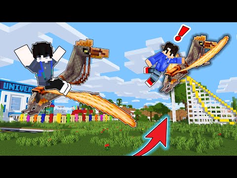 Ar Ar Plays - Minecraft but, We are FLYING with the new DINO PET in OMO City