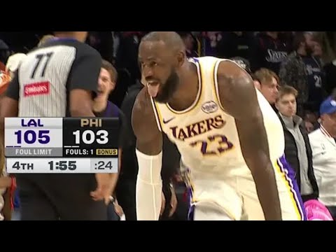 LeBron James TAKES OVER CLUTCH to WIN vs 76ers then does crown and silencer celly