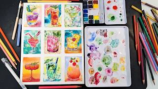 Whimsy Wednesday Happy Hour Cocktail ATCs!