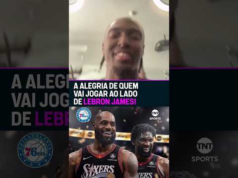 A reação de Tyrese Maxey ao ver a oficialização da chegada de LeBron James no 76ers! 😂🏀 #shorts