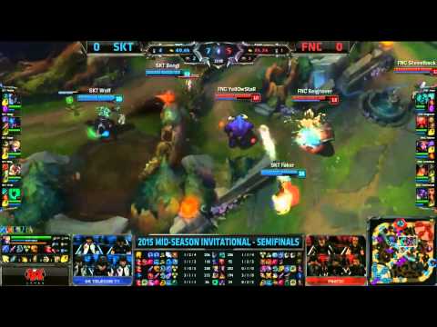 SK Telecom T1 vs Fnatic - SEMIFINALS Game 1 - HIGHLIGHTS - MSI 2015 - League of Legends