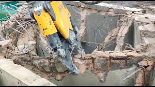 Concrete Crushing with Brokk Demolition Robot