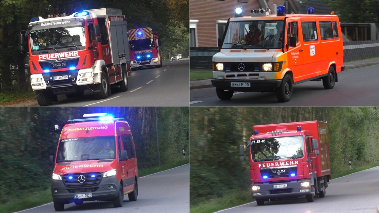 [Großbrand in Gaststätte!] Einsatzfahrten zur Großübung in Weddelbrook