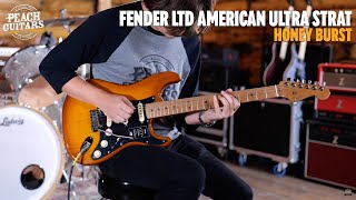 Video thumbnail for No Talking...Just Tones | Fender LTD American Ultra Stratocaster | Roasted Maple - Honey Burst by Peach Guitars
