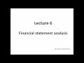 Topic 6 - Financial statement analysis