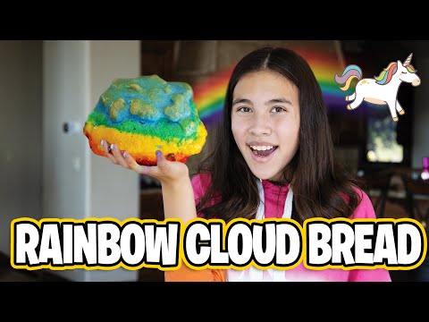 RAINBOW UNICORN CLOUD BREAD!!! TikTok Super Fluffy DIY Recipe!