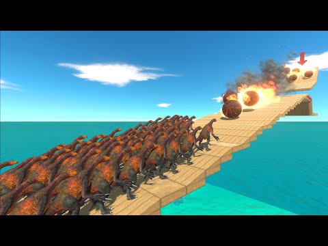 Molten balls pour down from above - Animal Revolt Battle Simulator