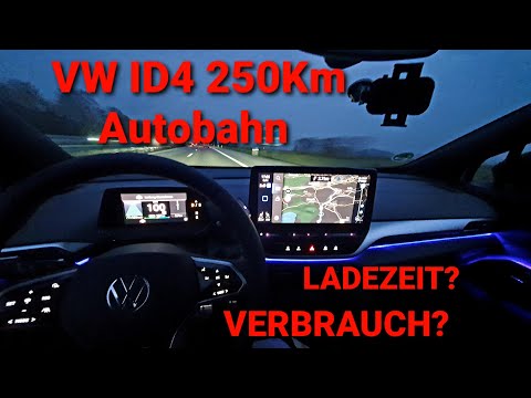 250 Km Autobahn im VW ID4 Elektroauto! Verbrauch und Ladeleistung??