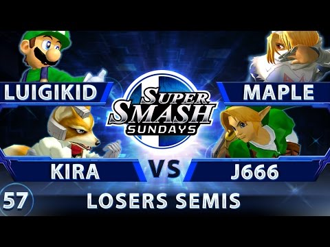 SSS 57 - Luigikid & Kira vs. Maple & J666 - SSBM Losers Semis - Smash Melee