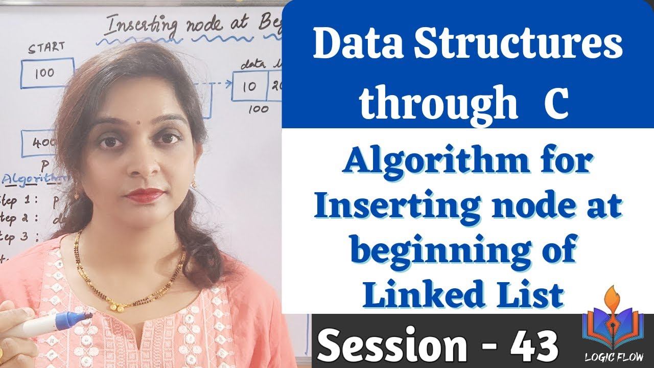 DSC-43-Algorithm for inserting node at beginning of Linked List| #insertingnodealgorithmoflinkedlist