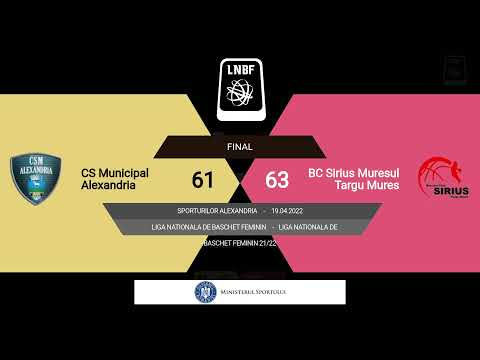 LNBF 2021-2022: CSM Alexandria - BC Sirius Mureșul Târgu Mureș (PLACES 5-6, GAME 1)