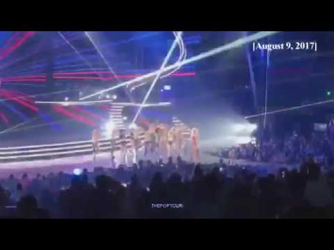 Momento en el que un hombre armado se sube al escenario de Britney Spears en Las Vegas. MENUDO SUSTO