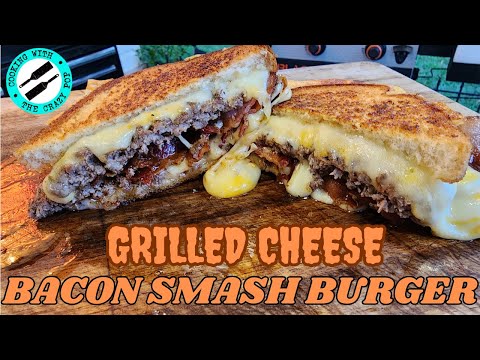 Grilled Cheese Bacon Smash Burger on the Blackstone Griddle