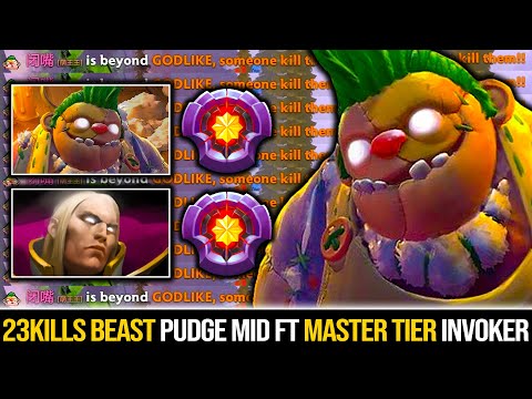 BEYOND GODLIKE!!! Master Tier Pudge ft Master Tier Invoker - Nonstop Delete Enemies | Pudge Official