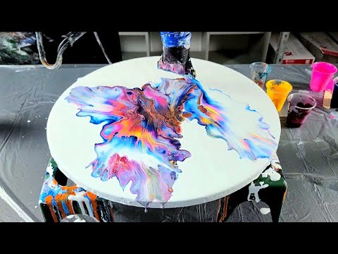 WOW! My Best! NEW BIG - ROUND Dutch Pour!  ~ Fluid Art / Acrylic Pouring / Satisfying Art / RELAXING