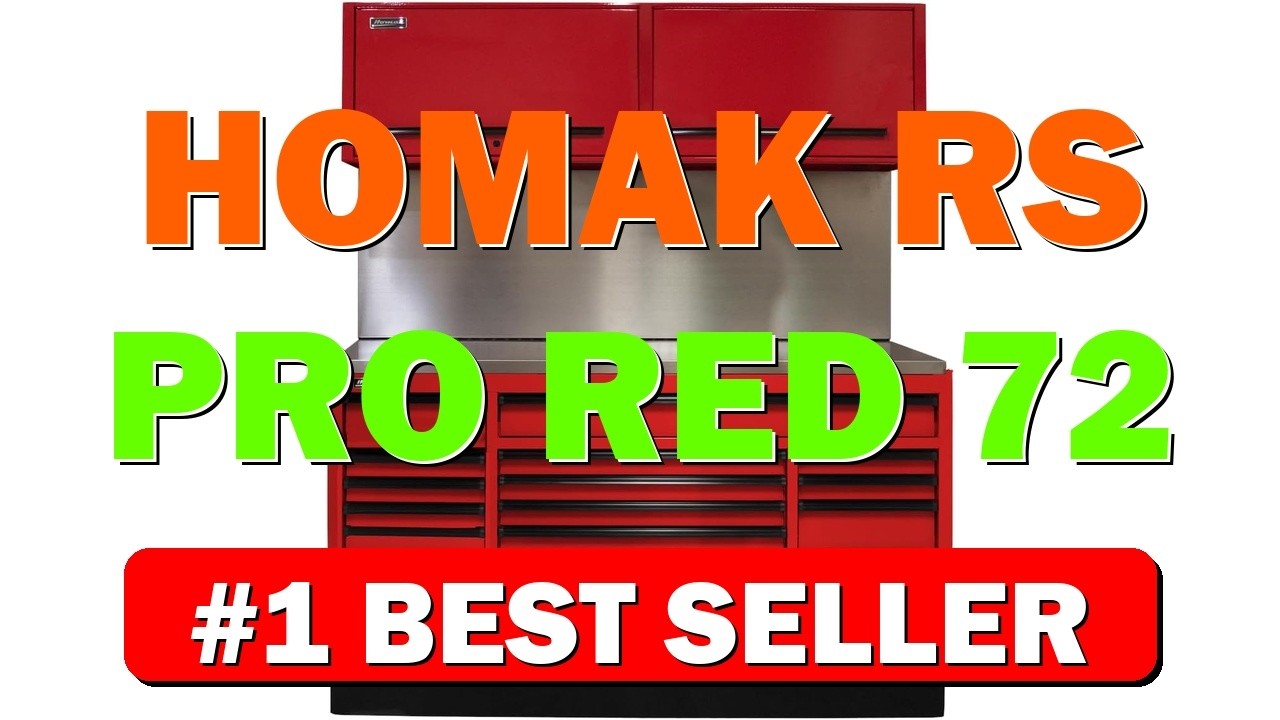 Homak RS Pro Red 72 Inch CTS Set with Solid Back Splash - B0F8P1D52T