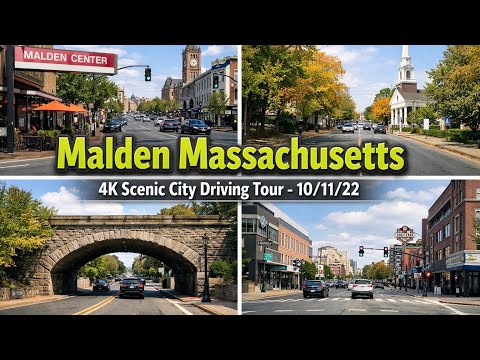 🚖 Malden Massachusetts | 4K Scenic City Driving Tour - 10/11/22