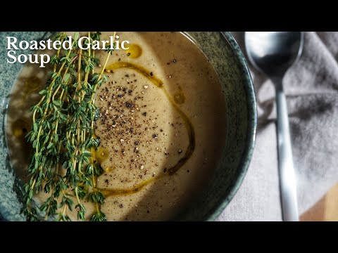 Creamy Roasted Garlic Soup With Potato & Mushrooms | A Delicious Soup Recipe For The Cold Days